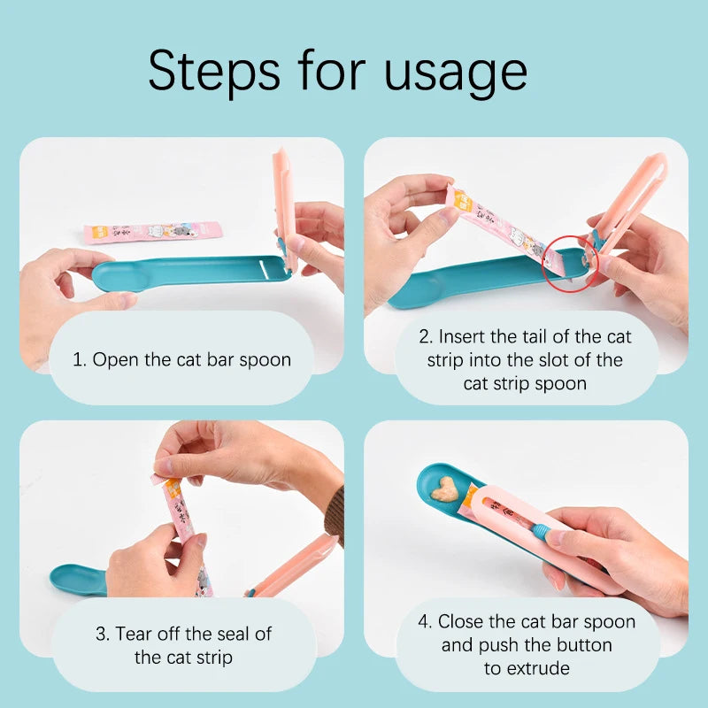 Button Push Pet Cat Feeding Scoop - GoPoofy
