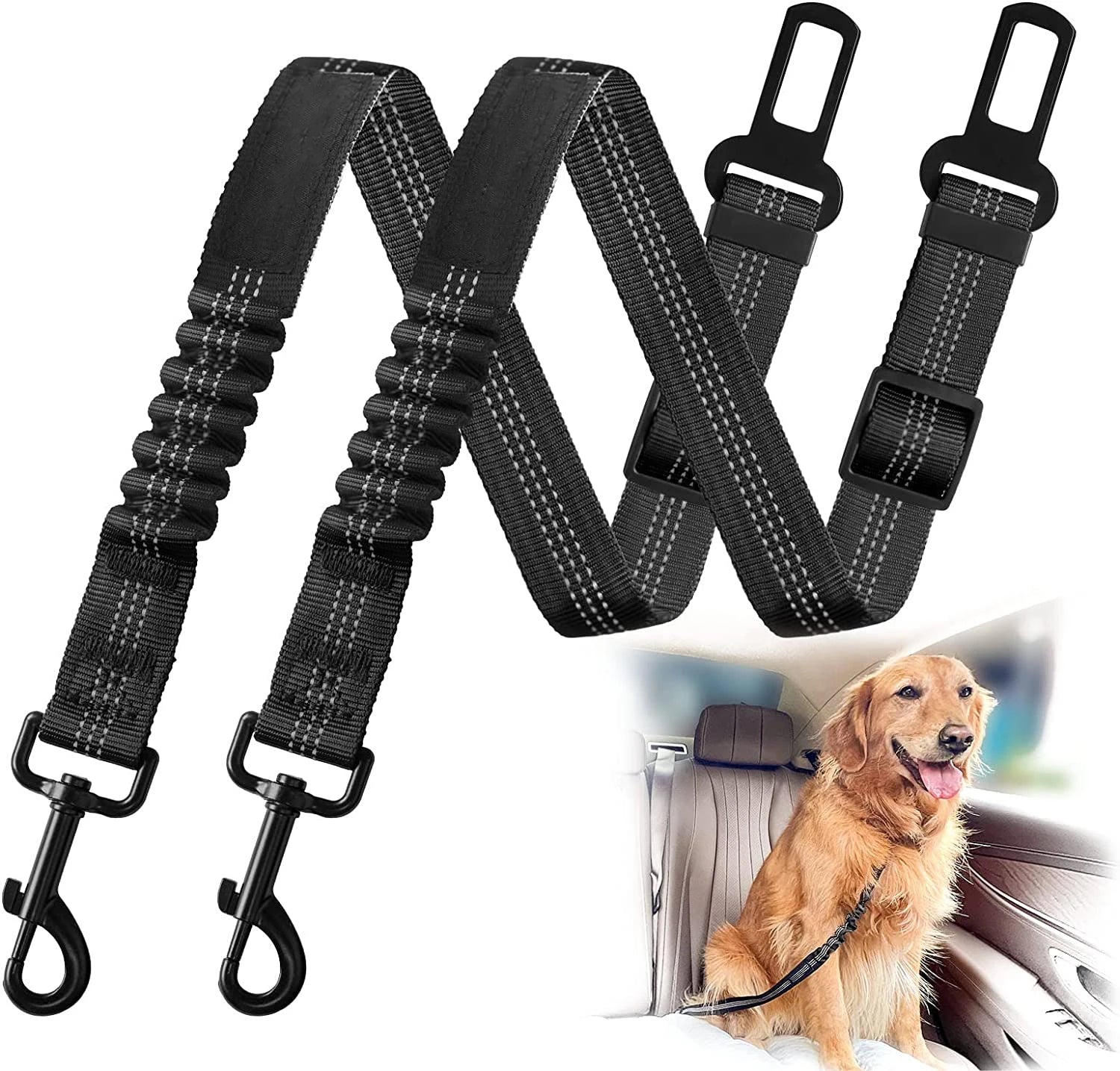 Dog Car Seat Belt — Adjustable Safety Restraint Harness for Small & Medium Dogs (UK Highway Code Rule 57 Compliant)