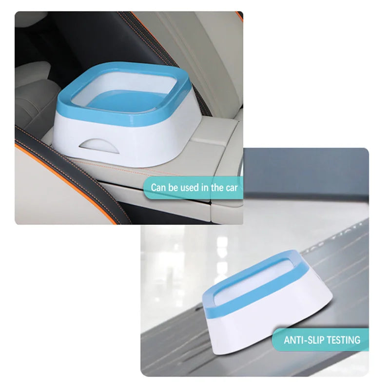 Anti-splash 1L plastic water bowl for dogs and cats