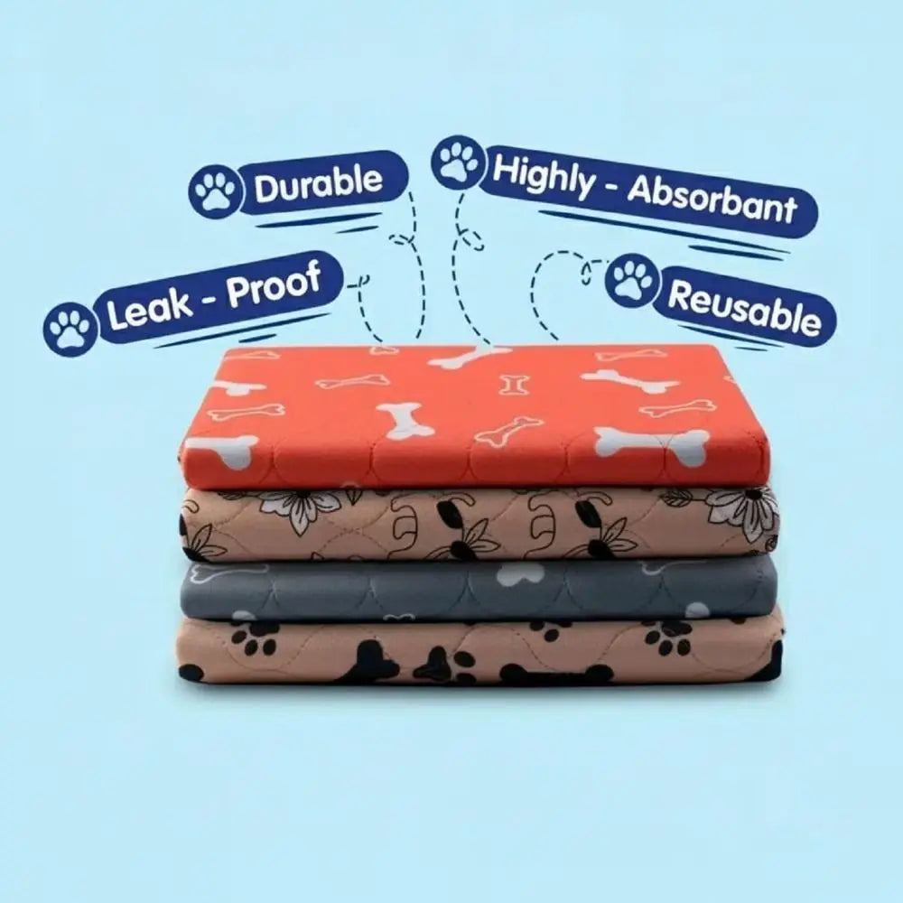 Reusable washable absorbent puppy training pads with anti-slip base