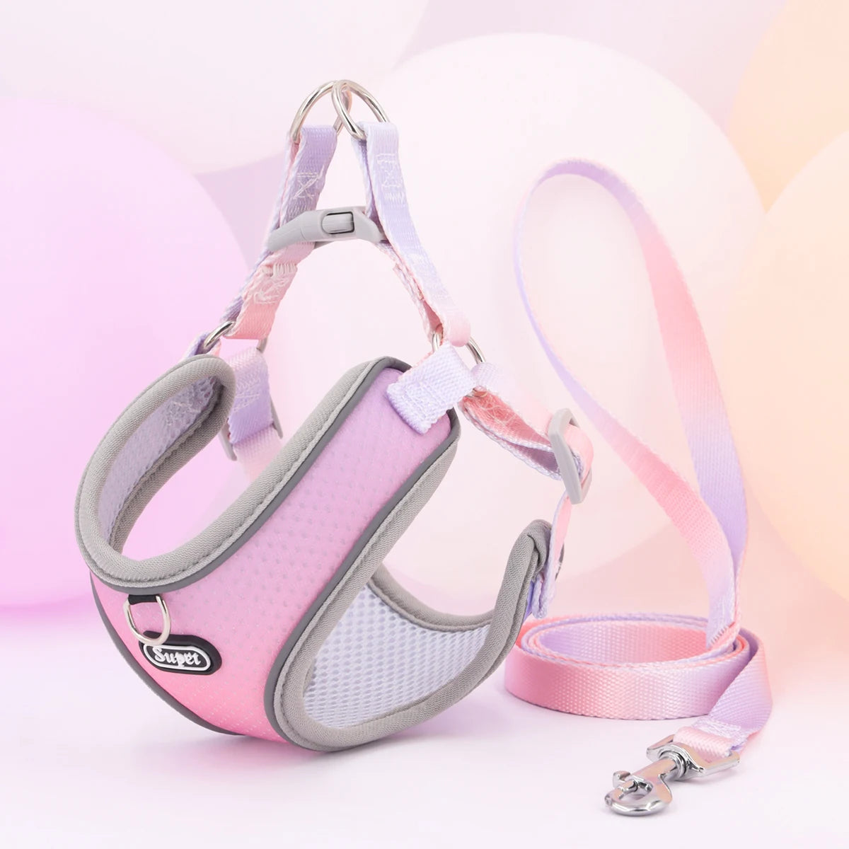 Adjustable reflective step-in vest harness for dogs and cats