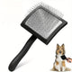 Extra-long pin slicker brush for thick or curly dog and cat coats