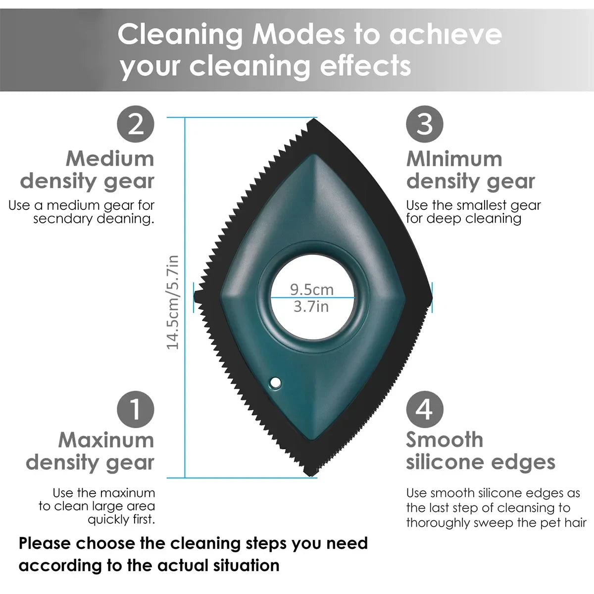 4-mode reusable pet hair remover brush for dogs and cats