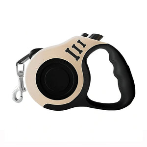 Retractable nylon dog leash with adjustable 3m or 5m length