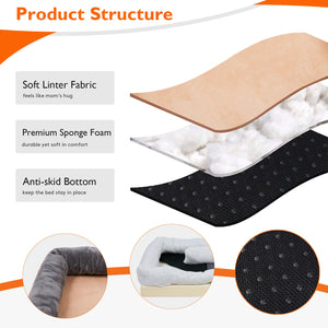 Large fleece dog bed with removable washable waterproof cover