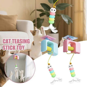 Automatic rechargeable hanging teaser toy for interactive cat play