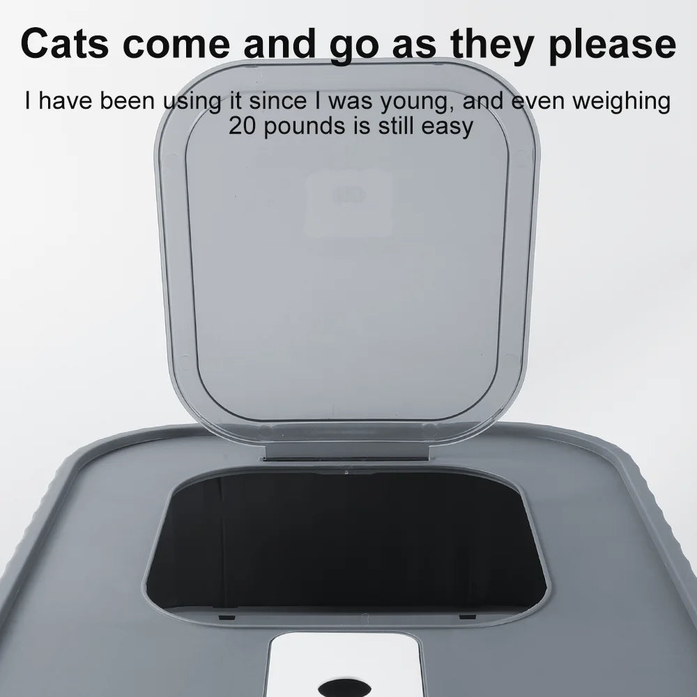 Large hooded cat litter box with odor control and scoop