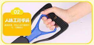 Foldable long-handle poop scooper for outdoor dog cleanup