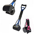 Foldable long-handle poop scooper for outdoor dog cleanup