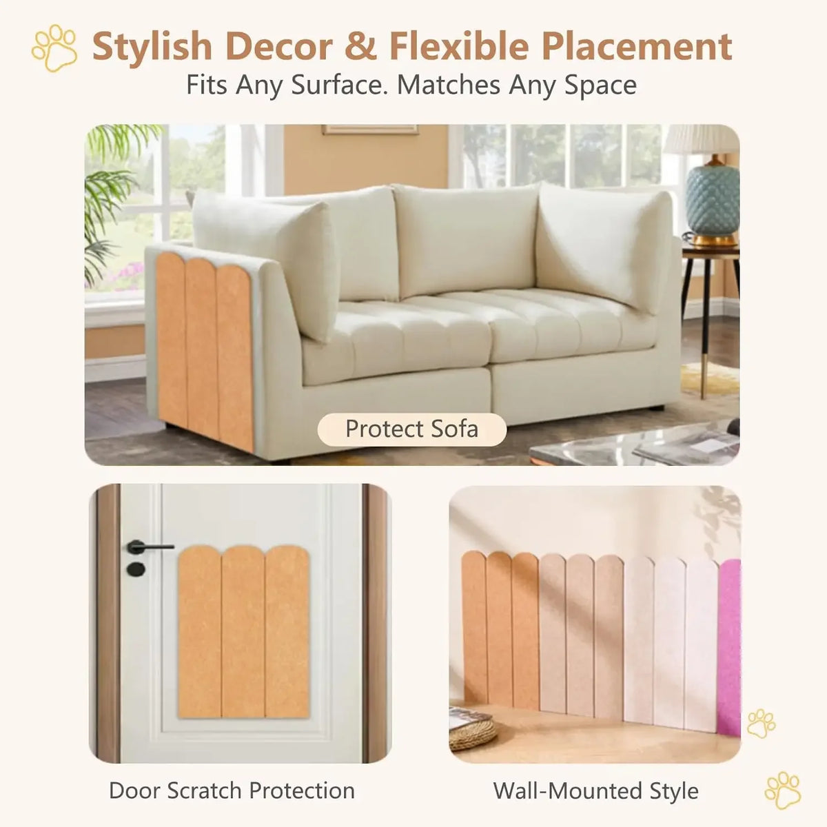 Self-adhesive scratch-resistant mat for cats to protect furniture