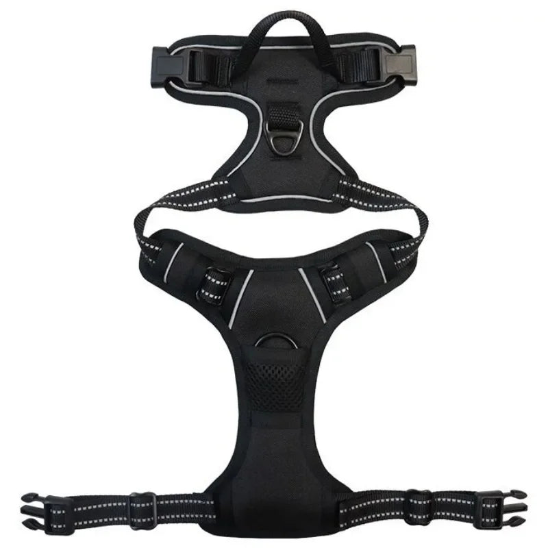 Reflective breathable nylon vest harness for small to large dogs