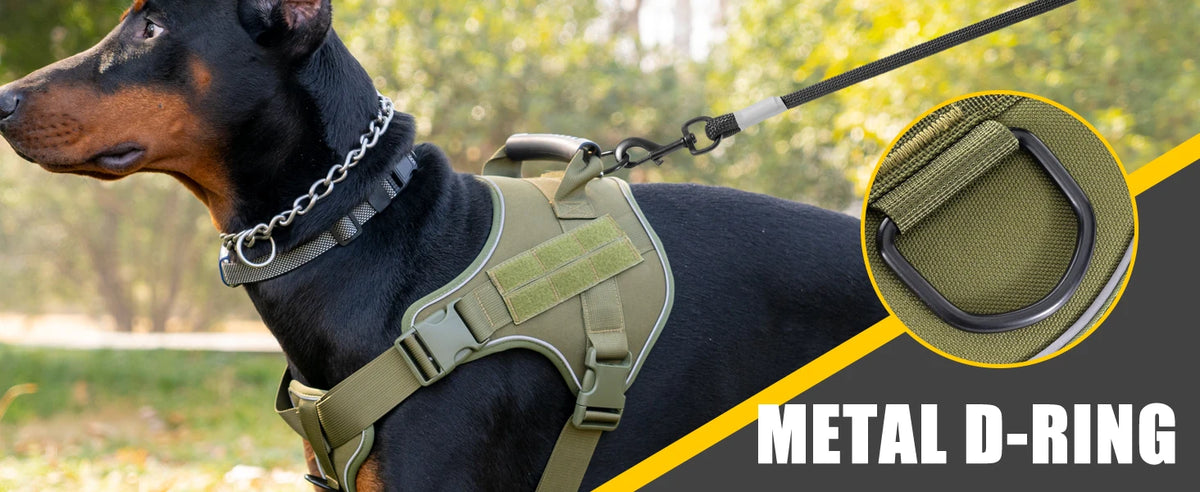 Reflective tactical-style training vest harness for dogs
