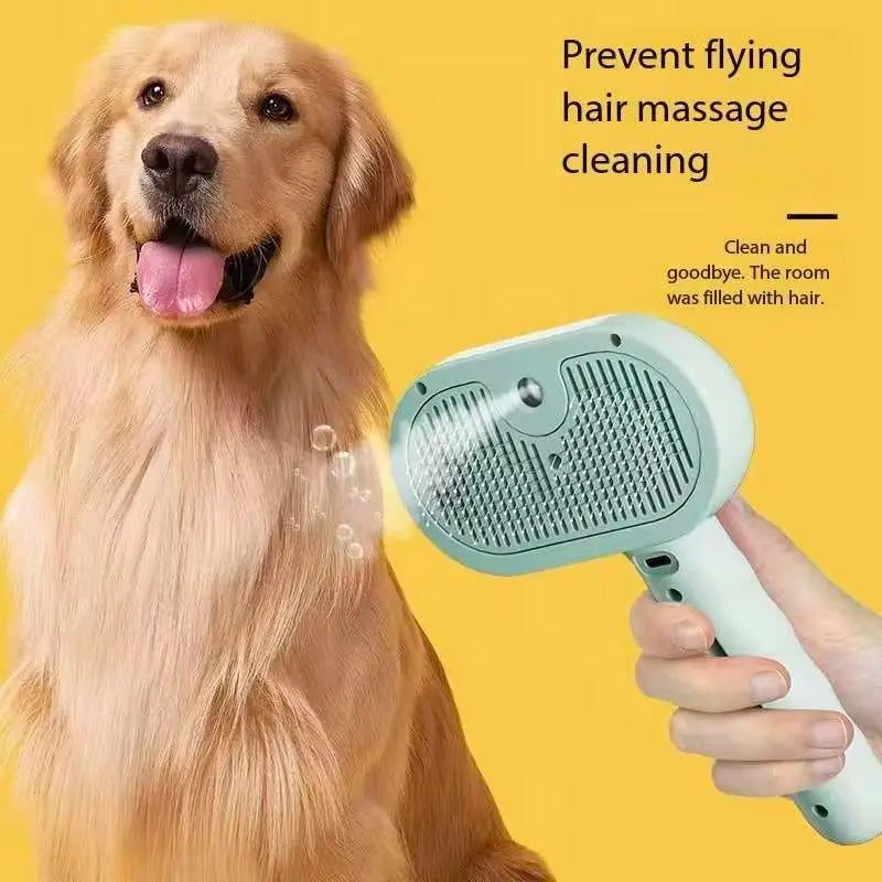 Spray mist grooming comb for cat fur cleaning and massage