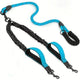 Reflective double dog leash with swivel coupler and traffic handle