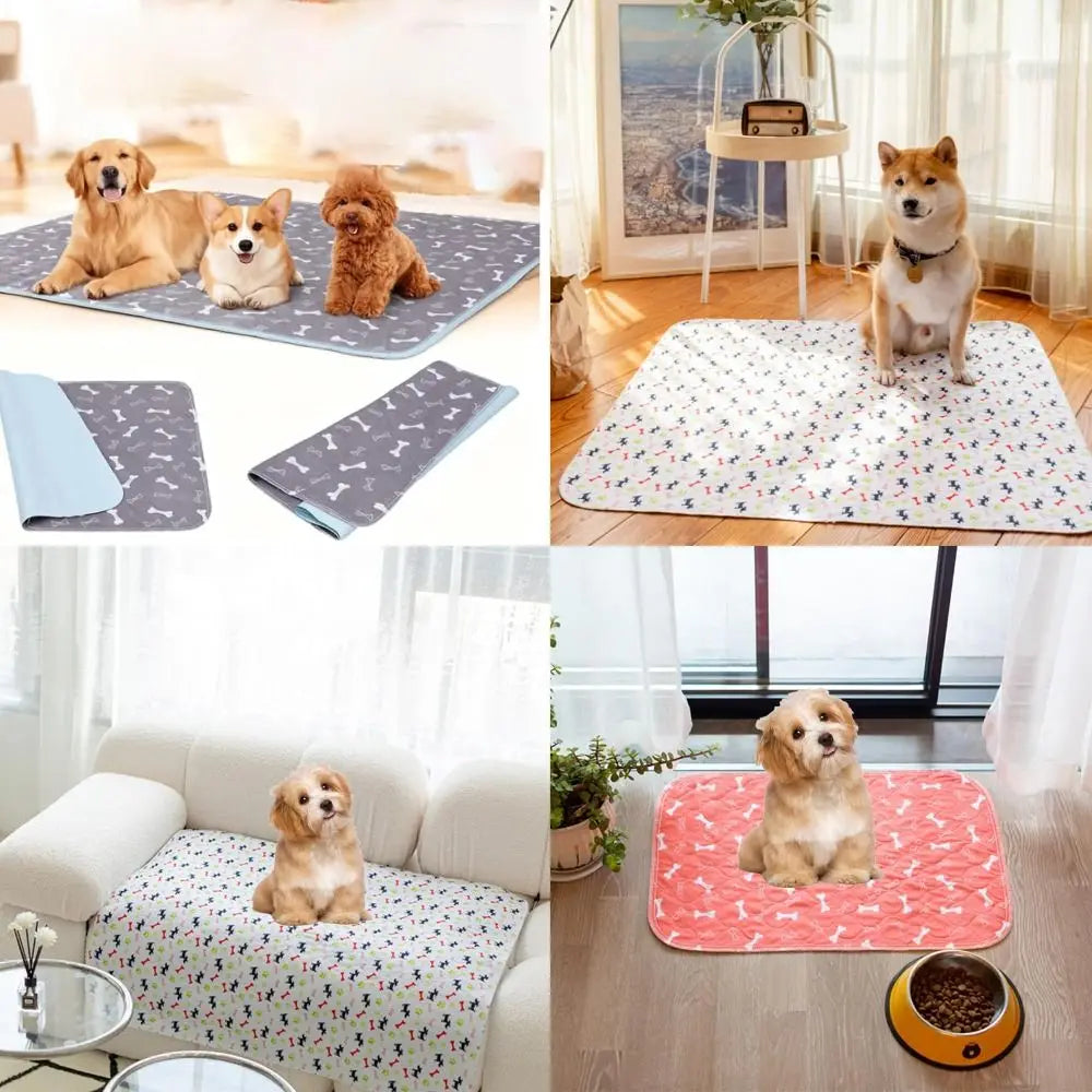 Reusable washable absorbent puppy training pads with anti-slip base
