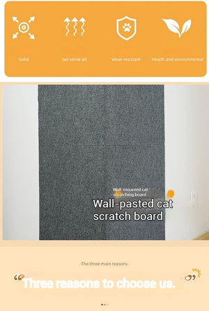 Trimmable self-adhesive scratch mat for cats to protect furniture