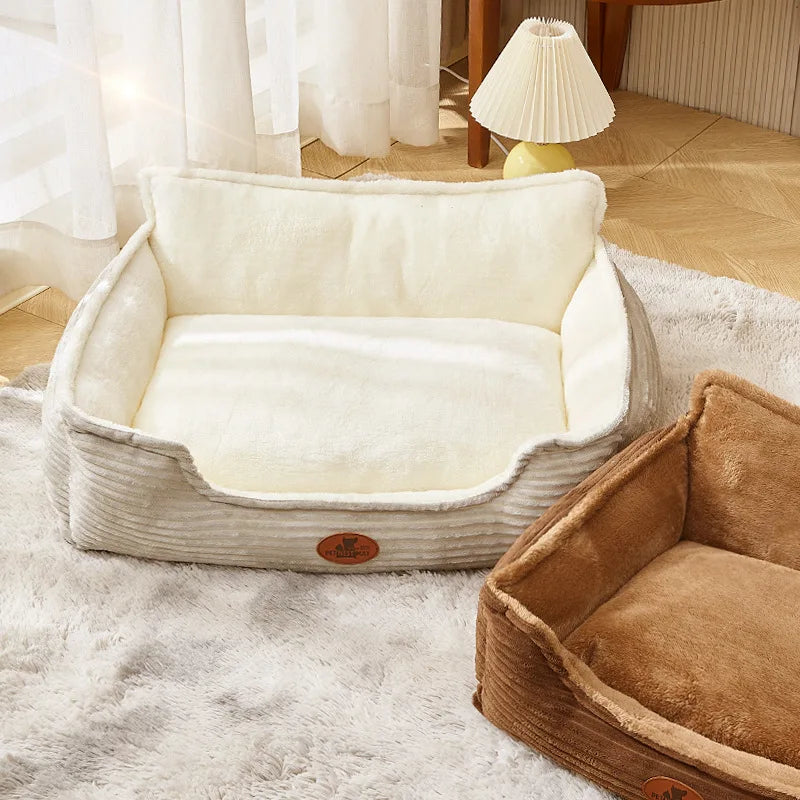Washable corduroy pet sofa bed for small to medium dogs and cats