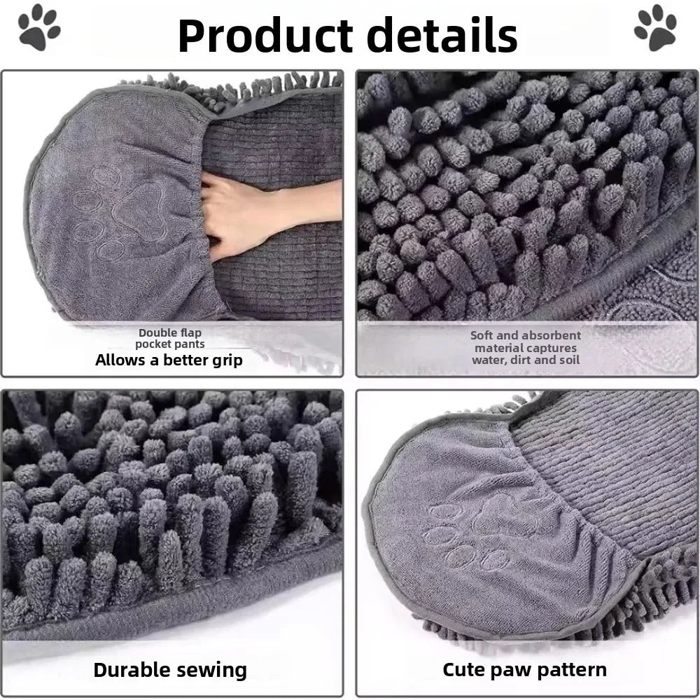 Quick-dry coral fleece bath towel for dogs and cats