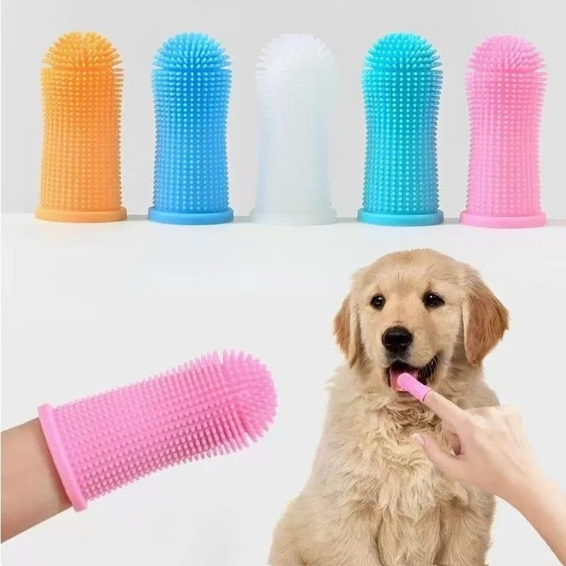 3-sided plastic toothbrush for dog and cat dental care