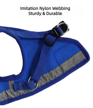 Reflective mesh harness and lead set for cats and small dogs