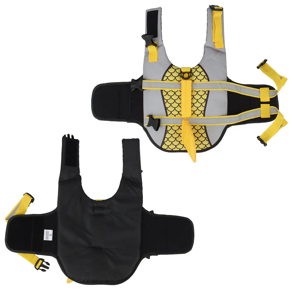 Shark-print swim vest life jacket for dogs