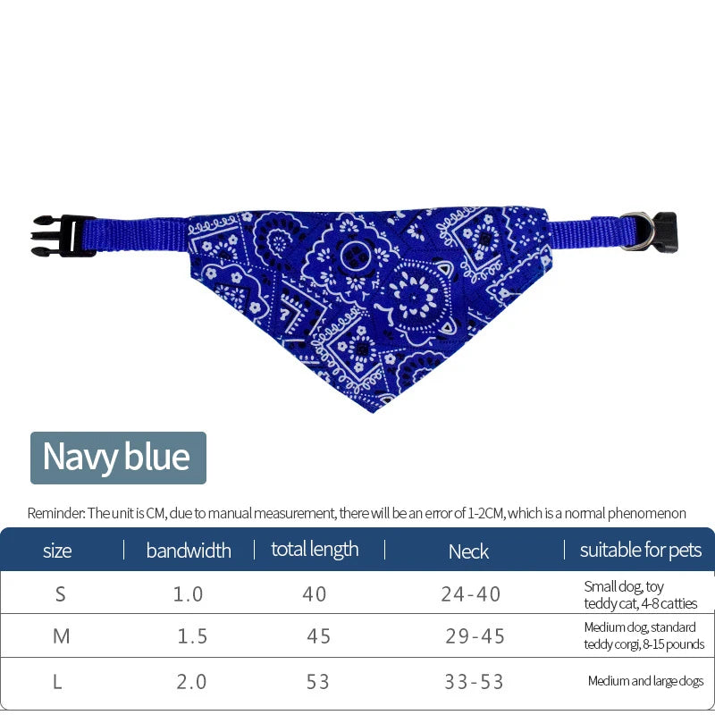 Adjustable triangle bandana scarf collar for dogs and cats
