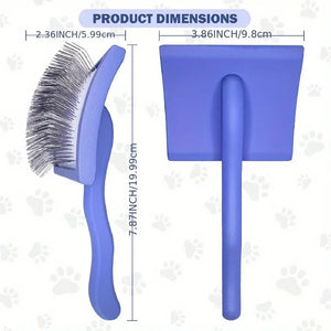 Extra-long pin slicker brush for thick or curly dog and cat coats