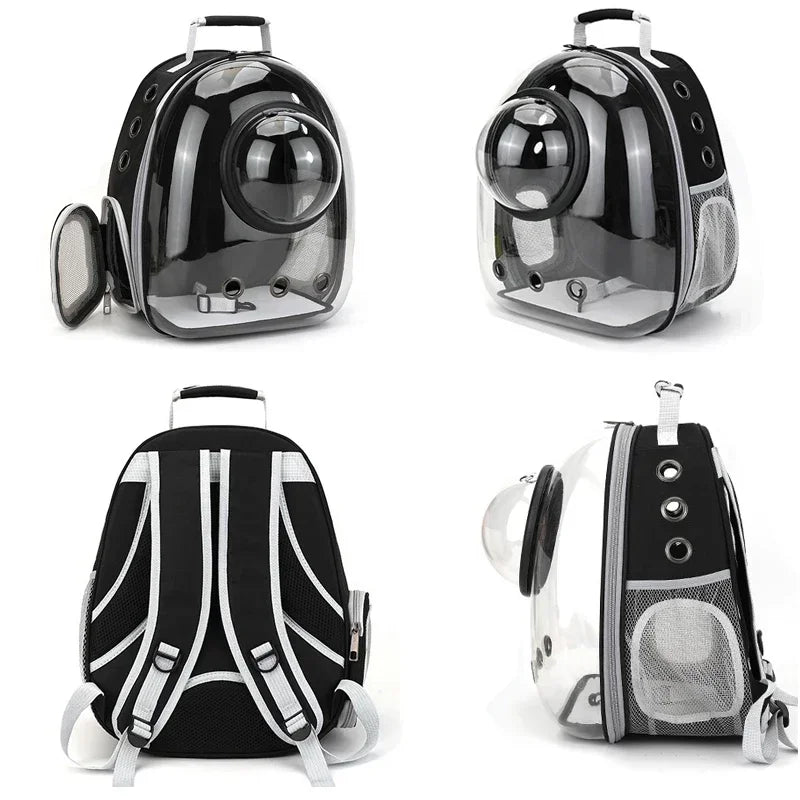 Transparent bubble backpack pet carrier for cats and small dogs