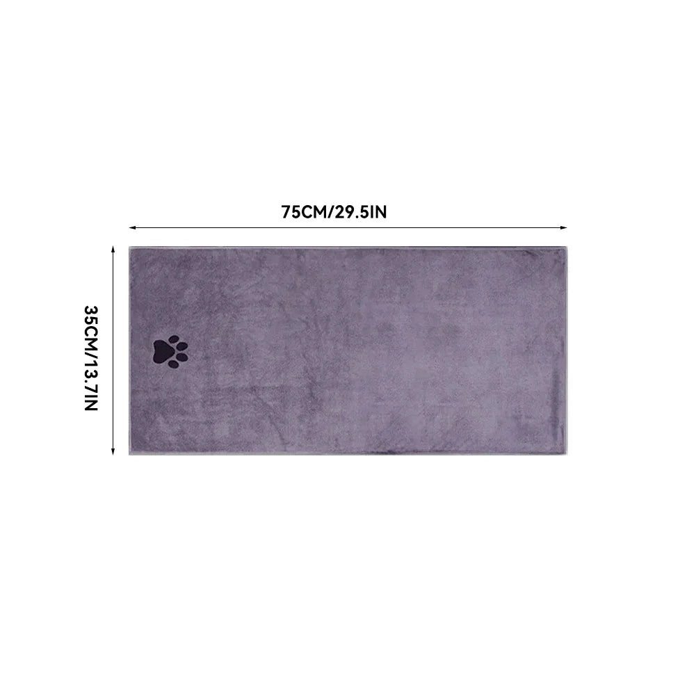 Embroidered microfibre bath towel for dogs and cats