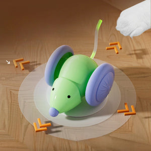 Rechargeable electric mouse toy with obstacle avoidance for cats