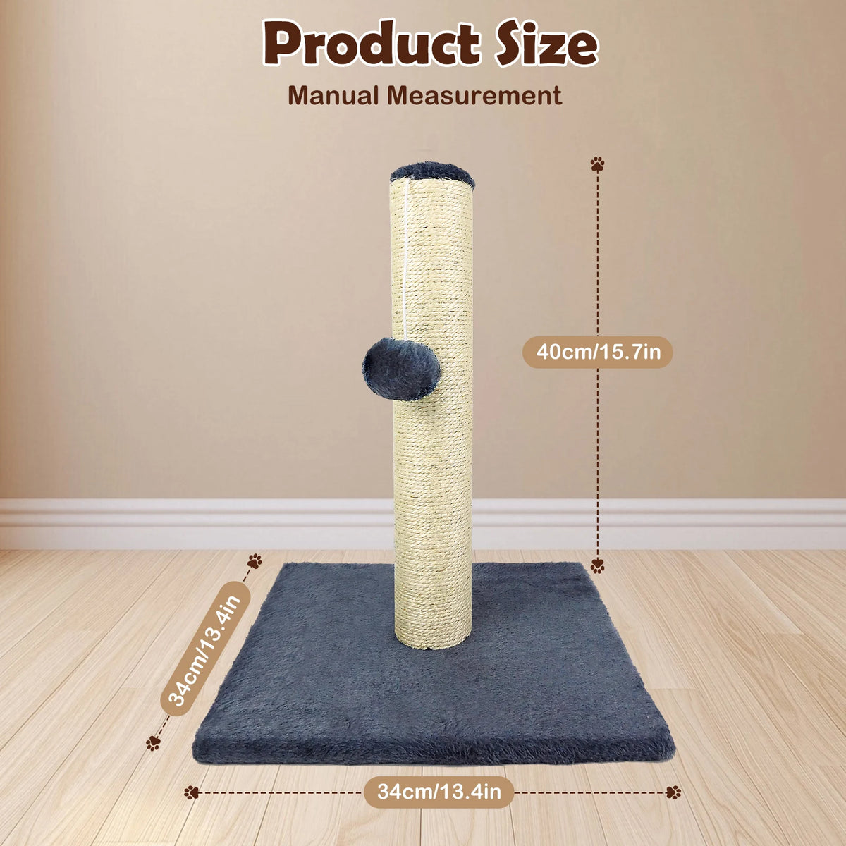 Tall cat scratching post and climbing tower for indoor cats