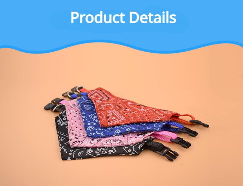 Adjustable triangle bandana scarf collar for dogs and cats