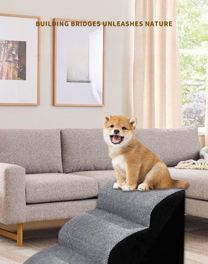 Foldable non-slip pet steps and ramp for dogs and cats