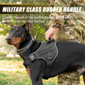 Reflective tactical-style training vest harness for dogs