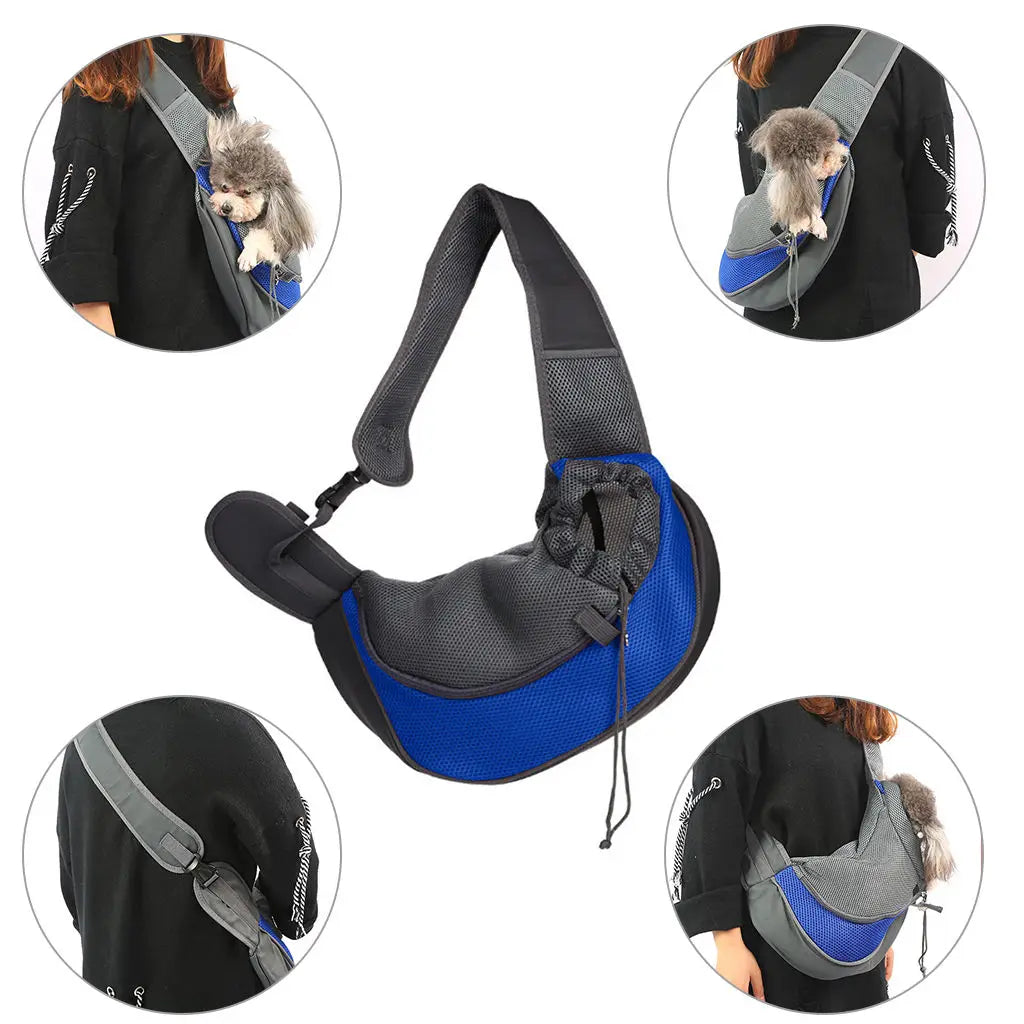Mesh oxford sling carrier bag for small dogs