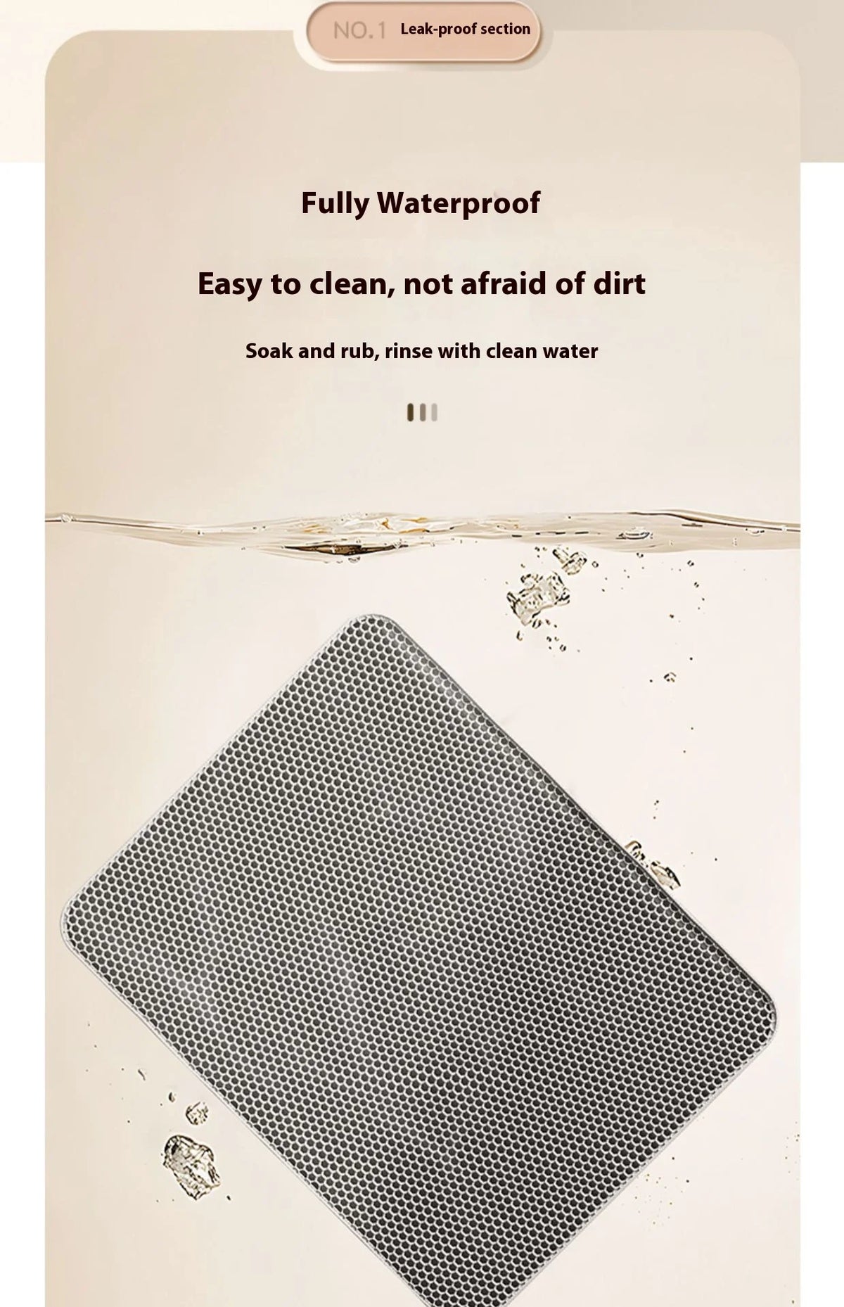 Waterproof 2-layer litter trapping mat for cats