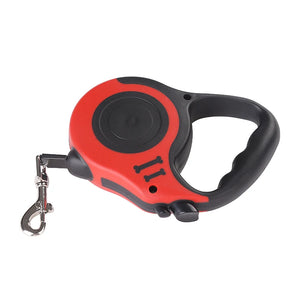 Retractable nylon dog leash with adjustable 3m or 5m length