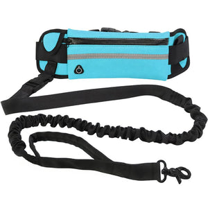 Hands-free reflective dog leash with adjustable waist belt