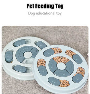 Interactive slow feeder food dispenser toy for dogs