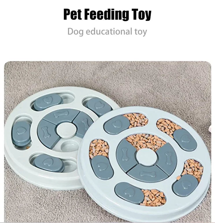 Interactive slow feeder food dispenser toy for dogs
