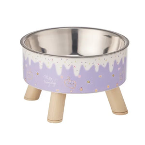 Elevated ice cream design stainless steel feeding bowl for dogs and cats