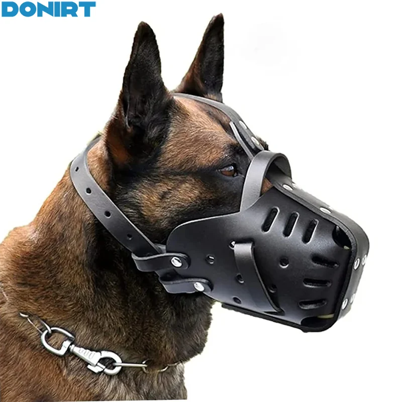 Leather Basket Muzzle — Anti-Bite Dog Training Mask