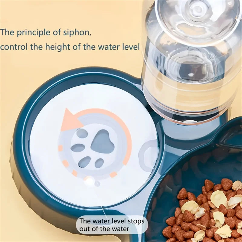 Three-bowl plastic feeding station for cats