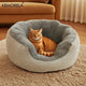 Plush orthopedic pet bed with backrest for cats and small dogs