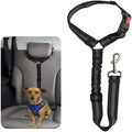 Elastic reflective nylon car seatbelt leash for dogs