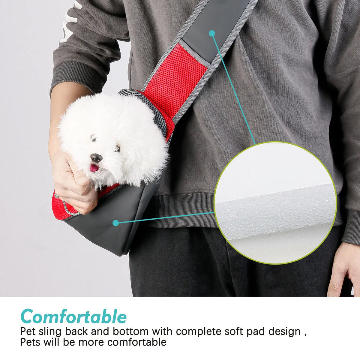Mesh oxford sling carrier bag for small dogs