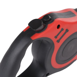 Retractable nylon dog leash with adjustable 3m or 5m length