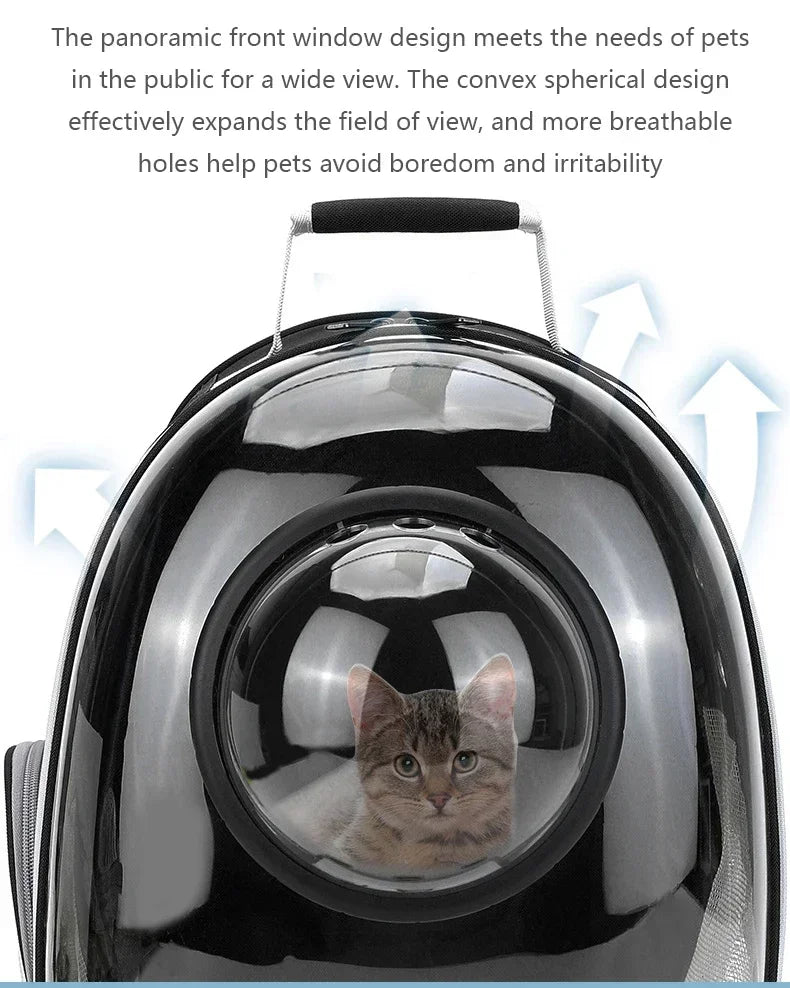 Transparent bubble backpack pet carrier for cats and small dogs