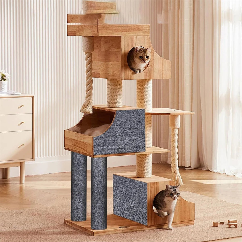 Trimmable self-adhesive scratch mat for cats to protect furniture