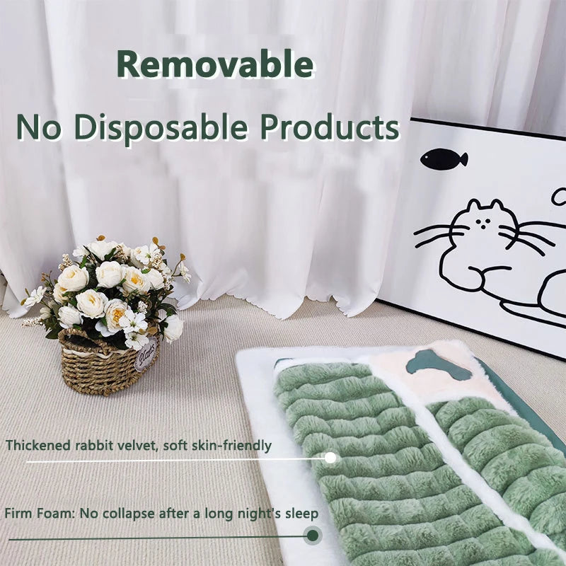Corduroy sofa-style dog bed with removable washable cover